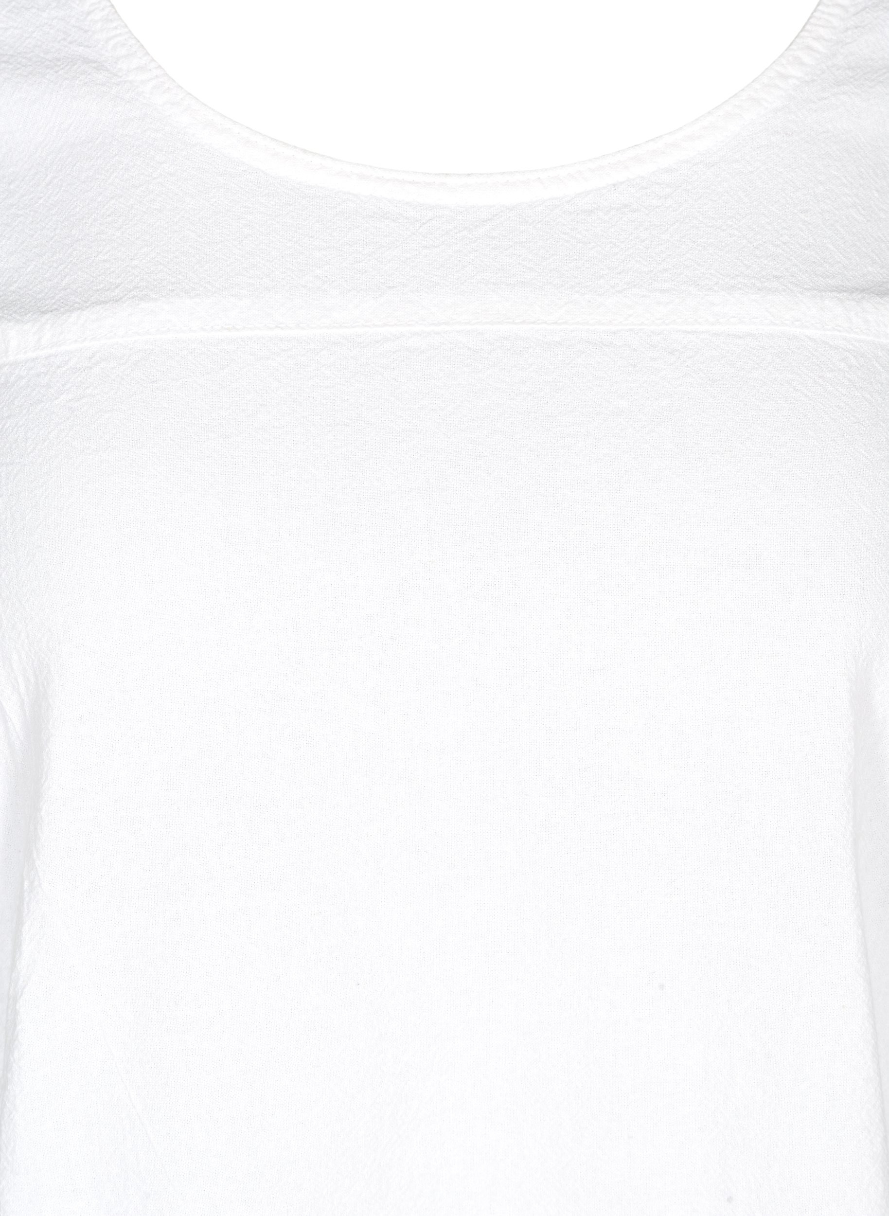 Kortärmad klänning i bomull, White, Packshot image number 2