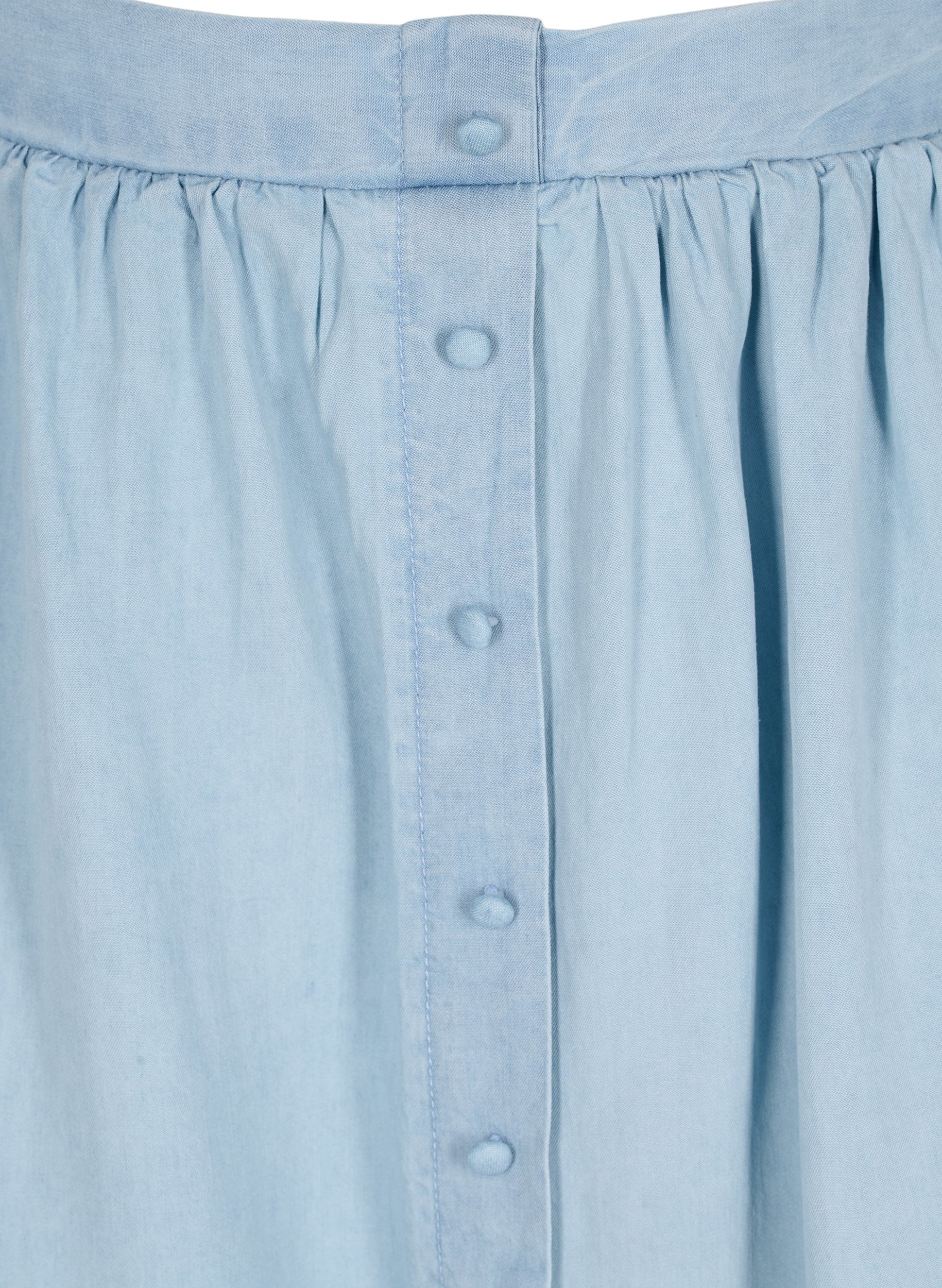 Lös kjol med knappar, Light blue denim, Packshot image number 2