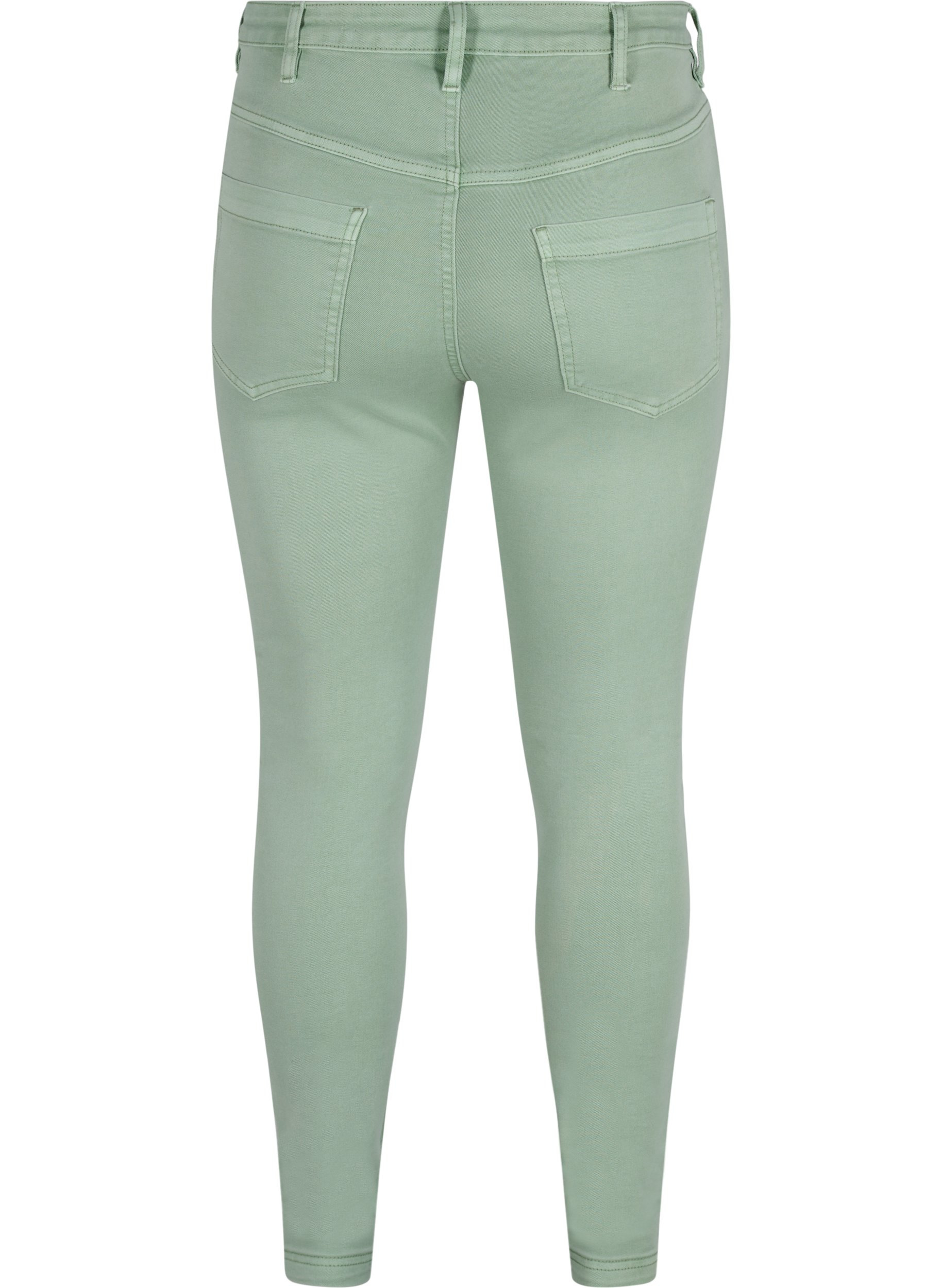 Super slim Amy jeans med hög midj, Frosty Green, Packshot image number 1