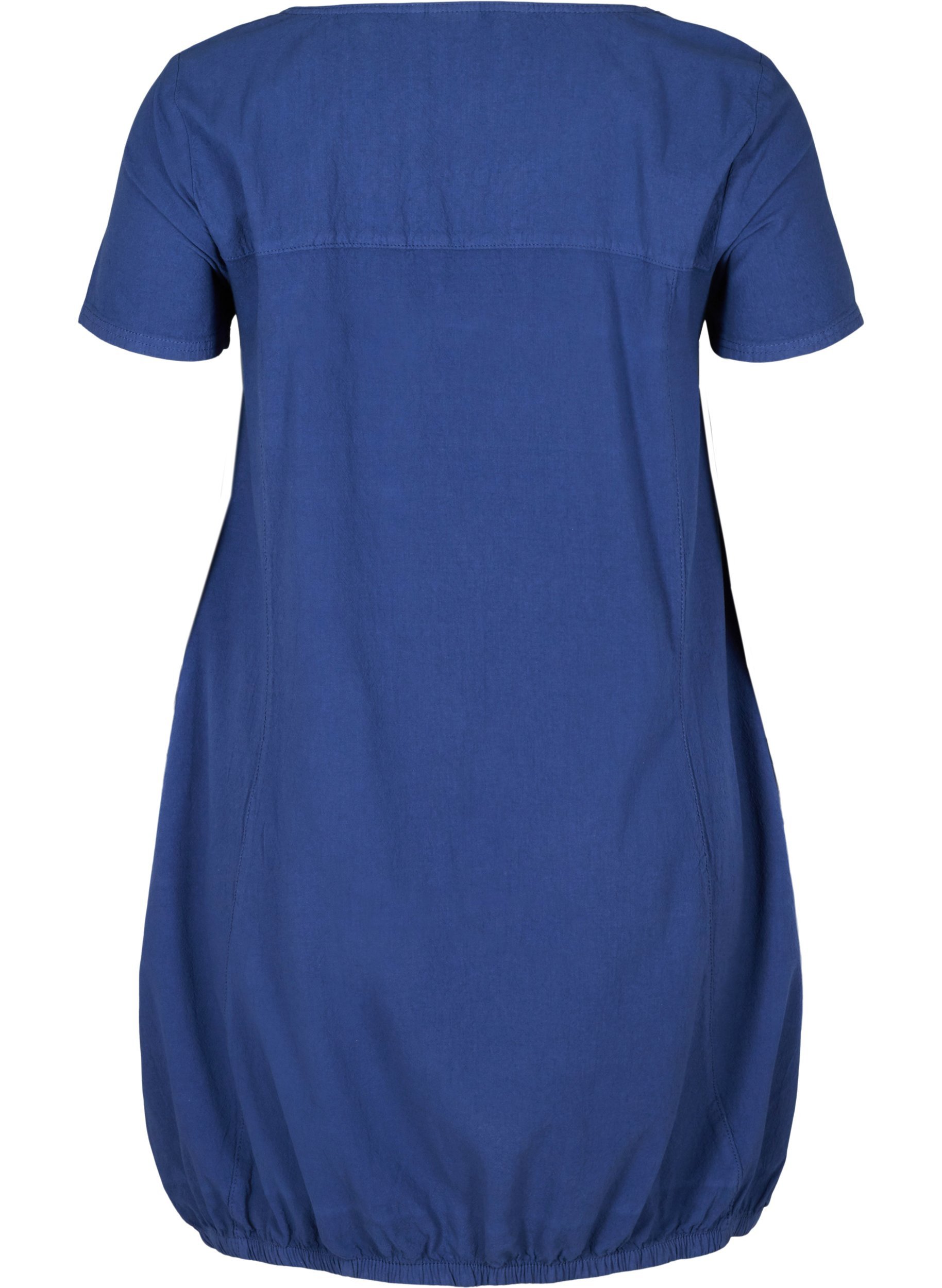 Kortärmad klänning i bomull, Twilight Blue, Packshot image number 1