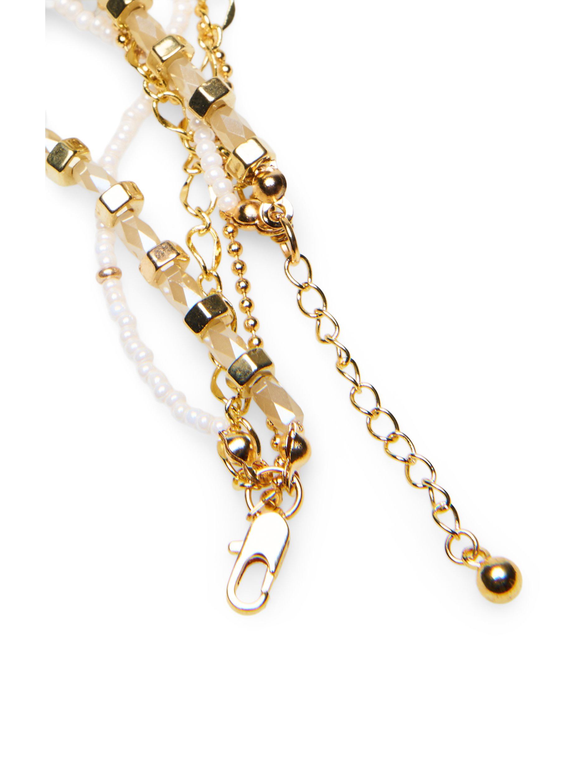 Armband med pärlor, Gold, Packshot image number 1