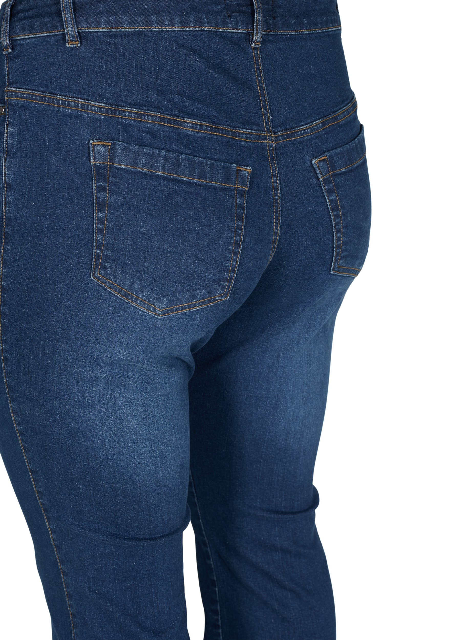 Högmidjade Ellen bootcut jeans, Dark blue, Packshot image number 3