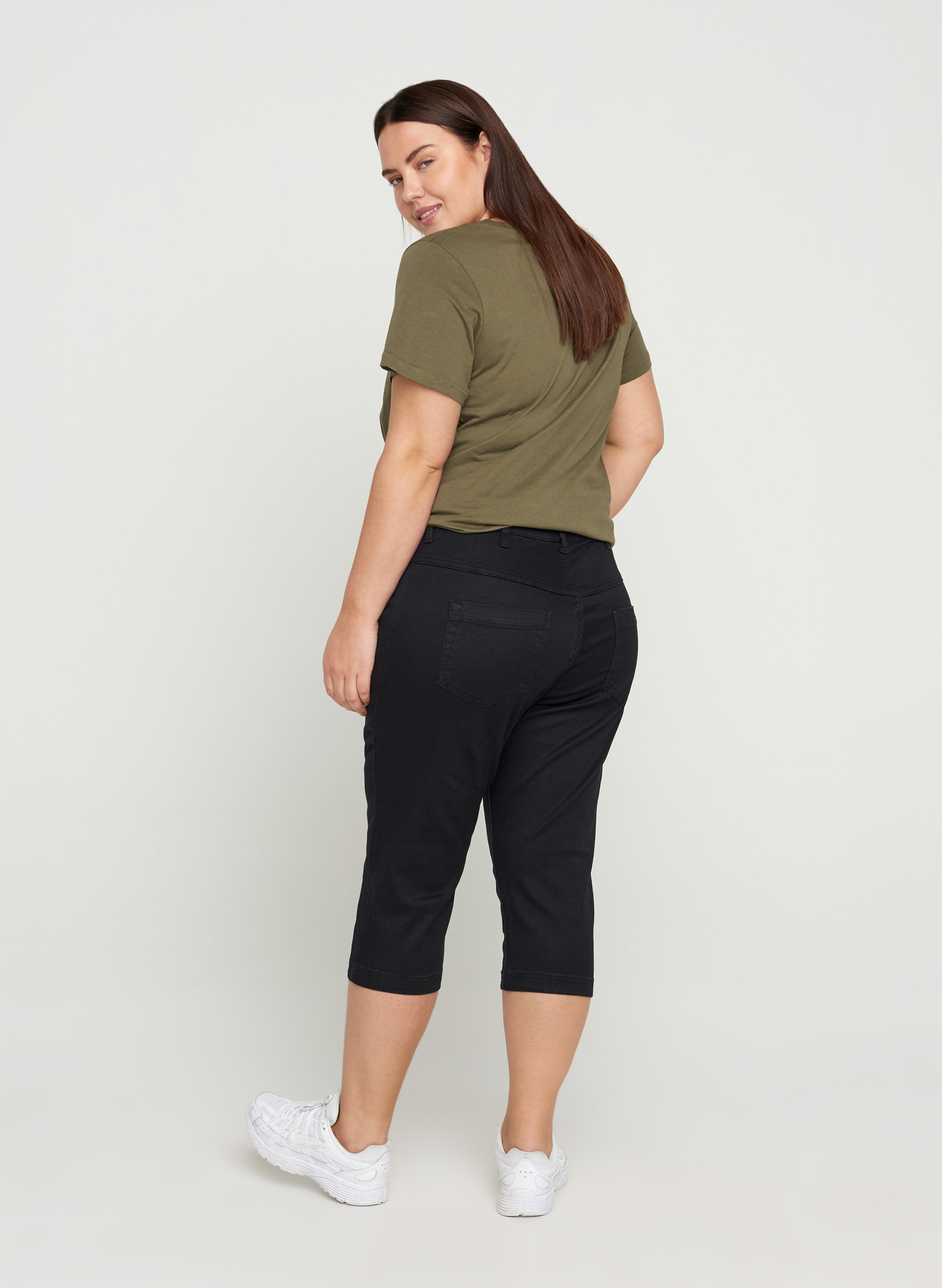 Slim fit Emily capri-jeans, Black, Model image number 2