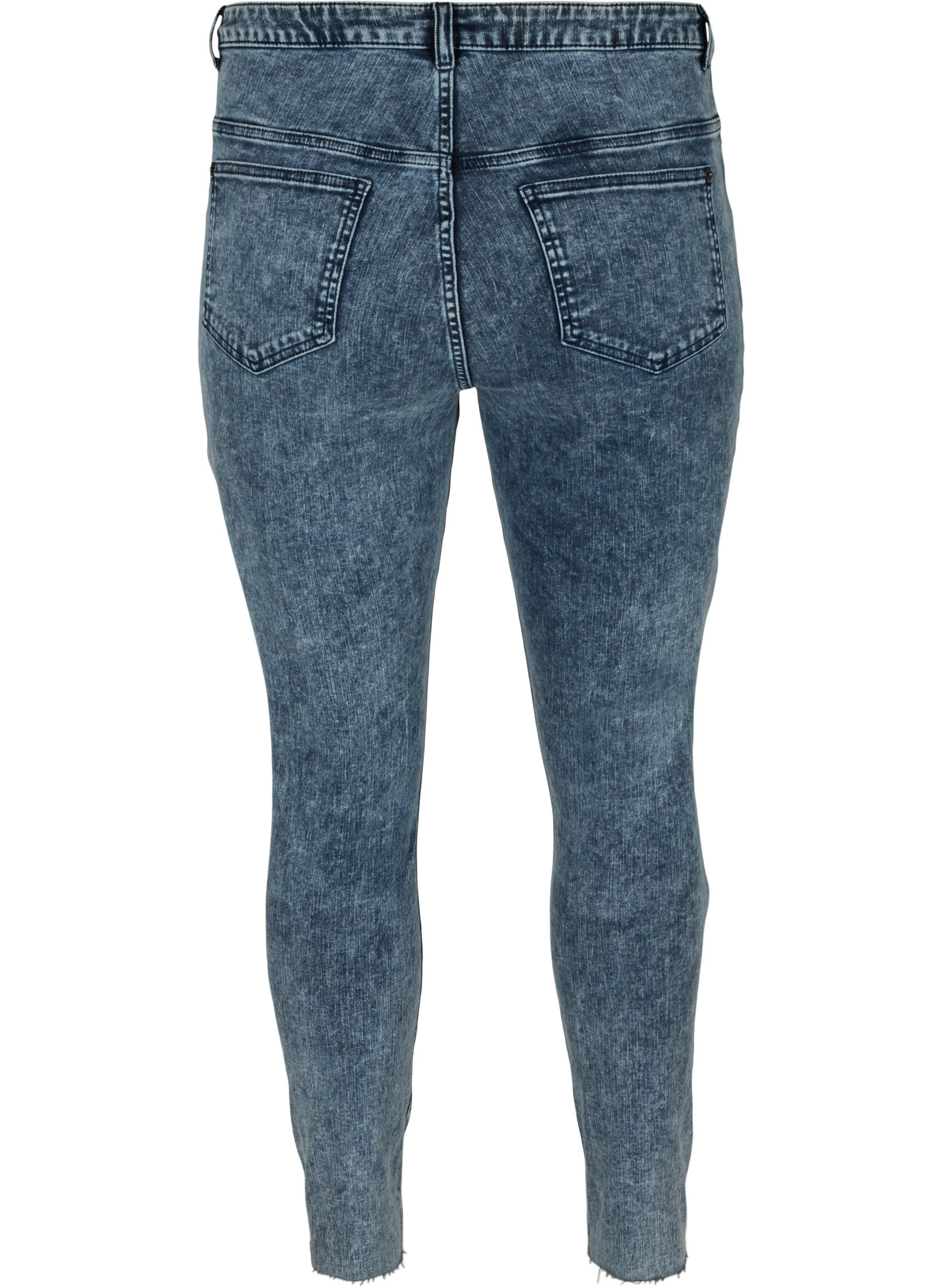 Croppade Bea jeans med extra hög midja, Blue Snow Wash, Packshot image number 1
